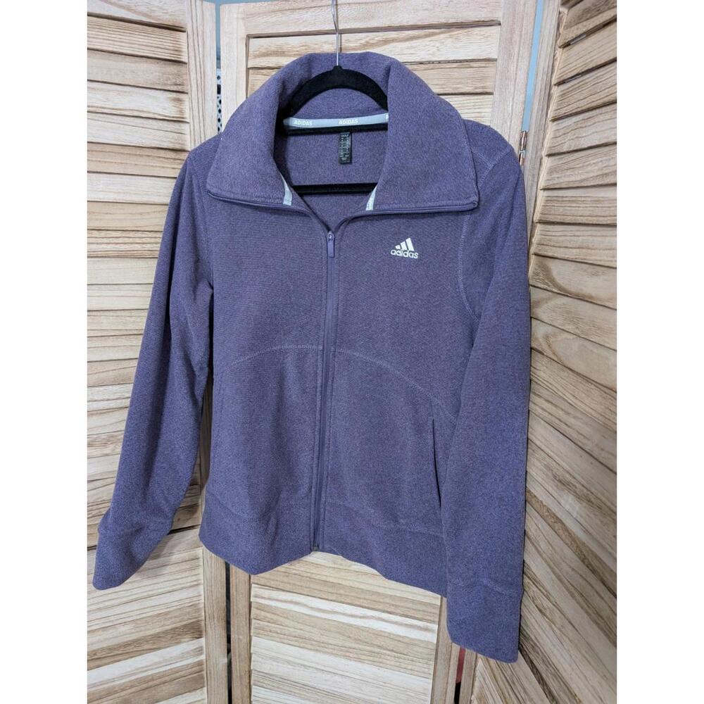 Adidas 3-Stripe Full Zip Sweatshirt Womens M‎ Purple Athleisure